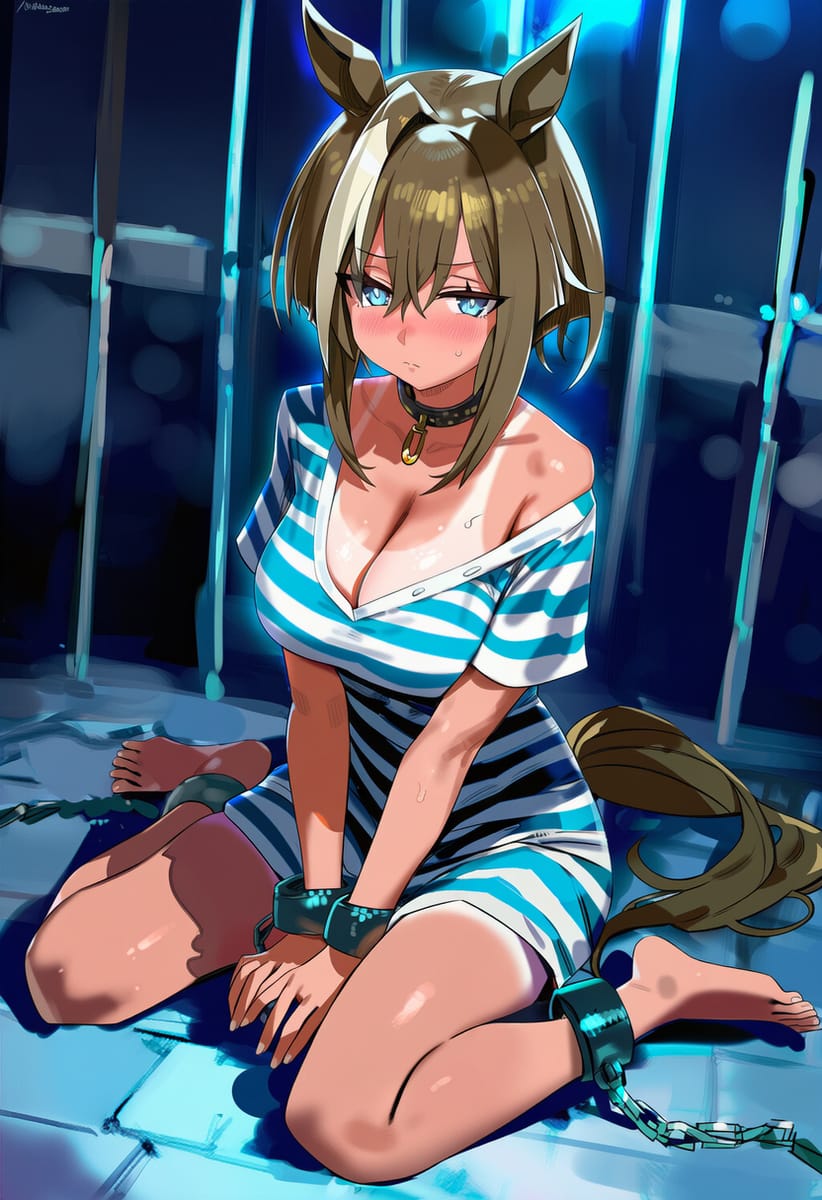 穿着条纹囚服的动漫人物二次元美女高尚骏逸_1