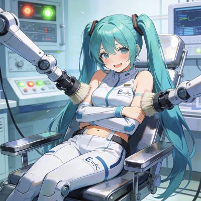 机器手挠痒痒实验椅子初音未来二次元图片