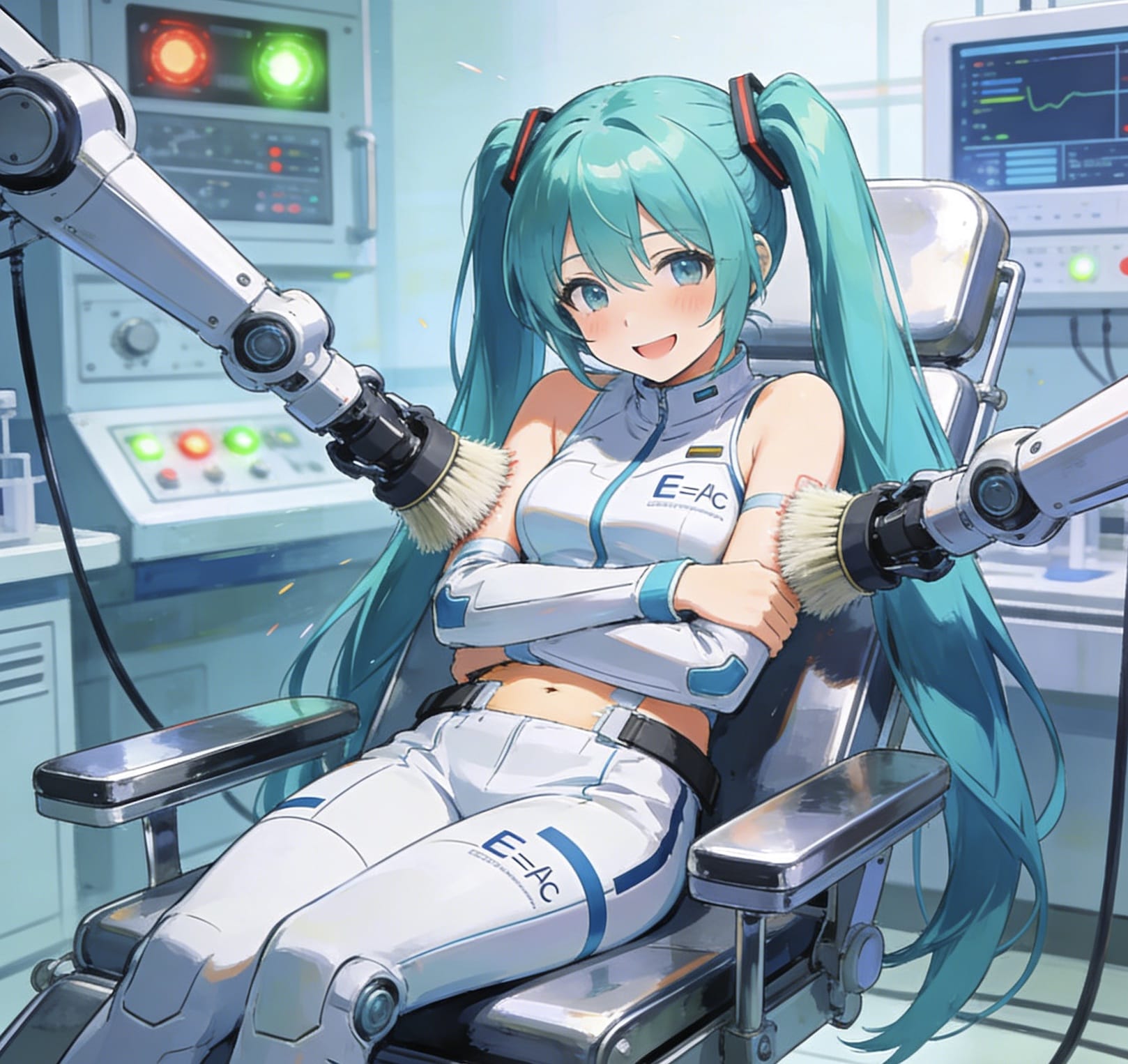 机器手挠痒痒实验椅子初音未来二次元图片_1