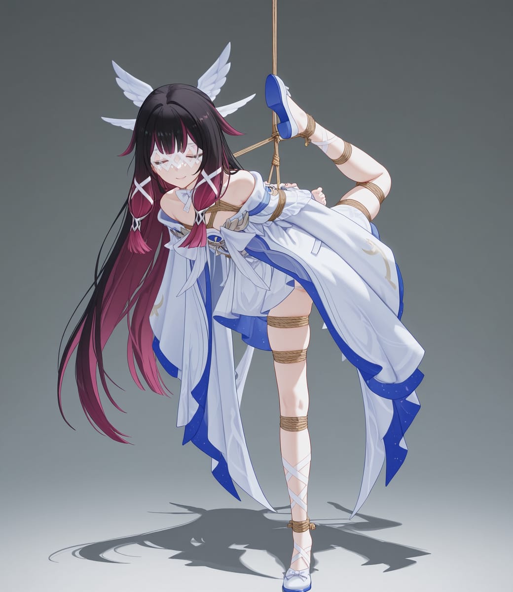 原神女生五花大绑手臂上绳子台脚图二次元_1