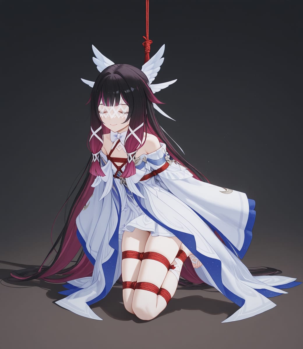 原神女生五花大绑手臂上绳子台脚图二次元_2