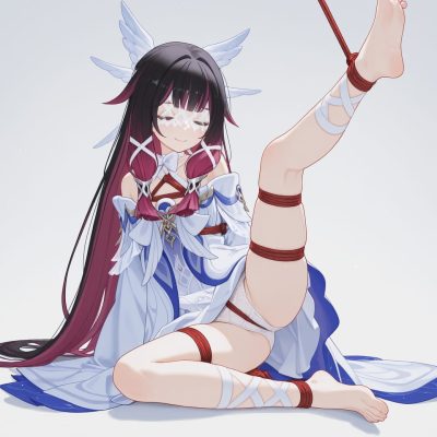 原神女生五花大绑手臂上绳子台脚图二次元