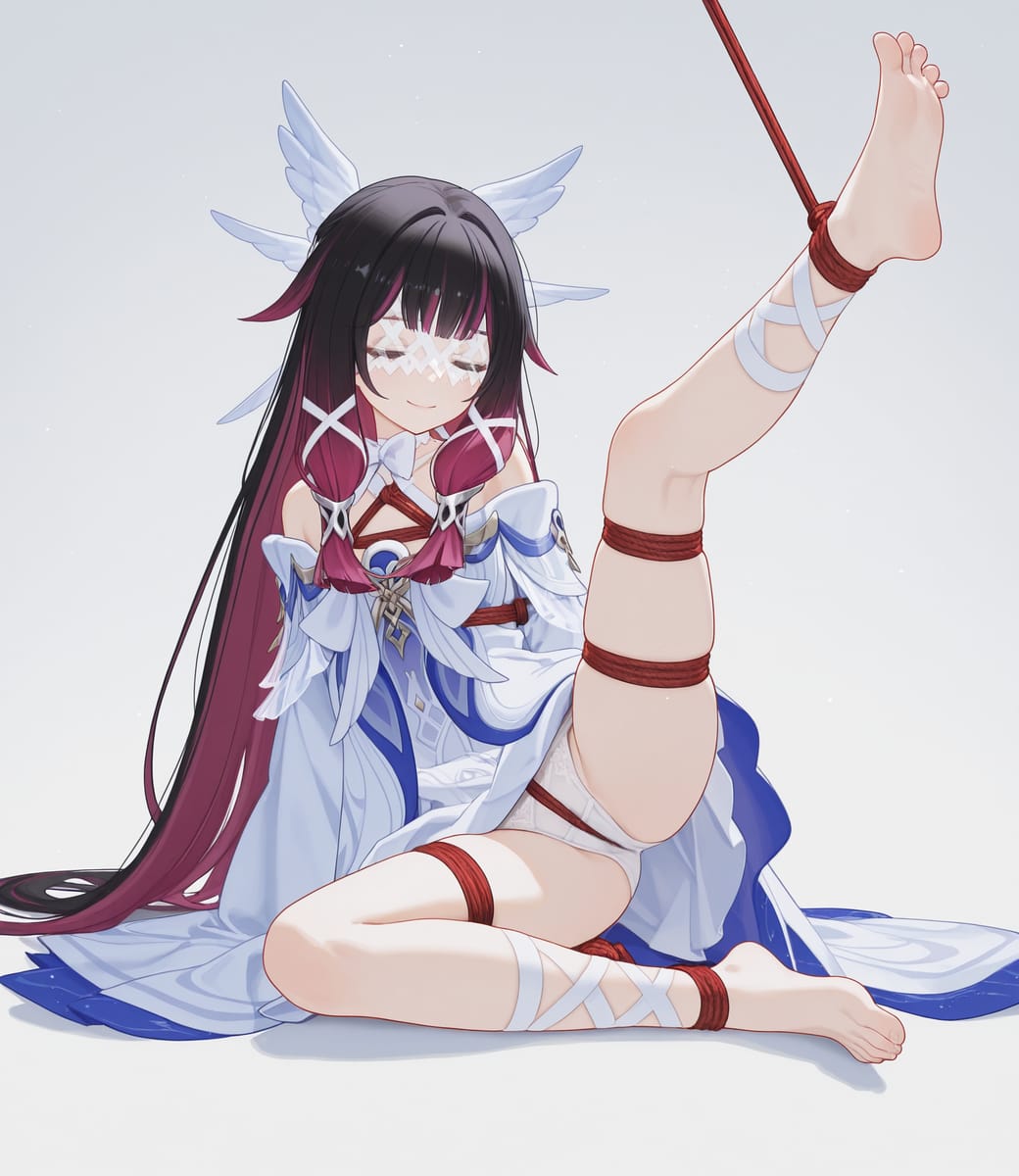 原神女生五花大绑手臂上绳子台脚图二次元_3