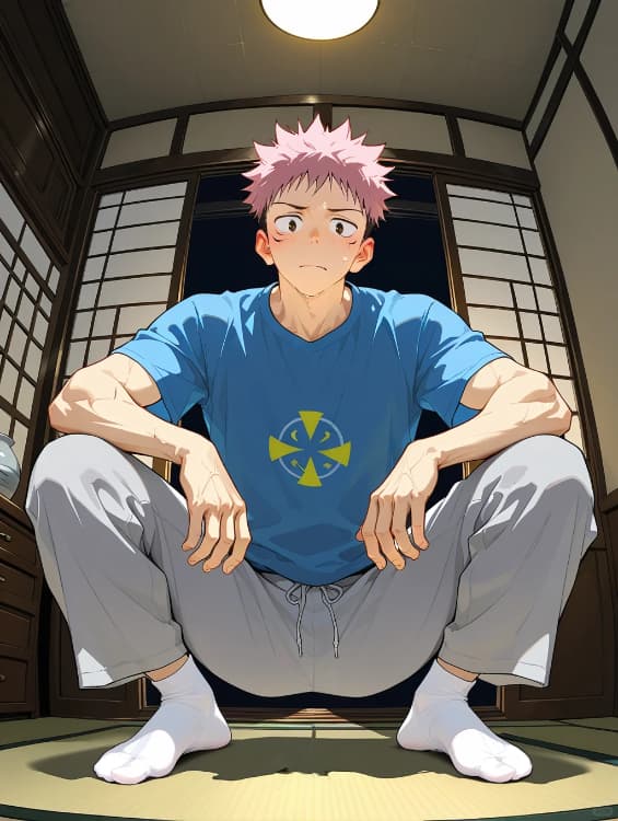 《咒术回战》虎杖悠仁体育生居家服二次元图片_1