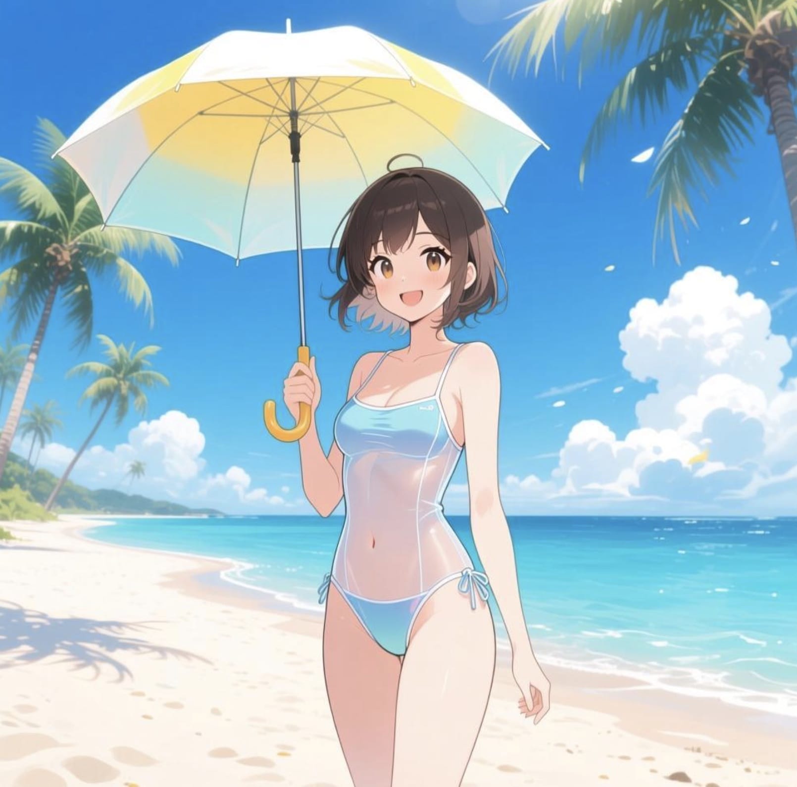 二次元妹子的超薄泳衣内衣连体衣马甲线_1