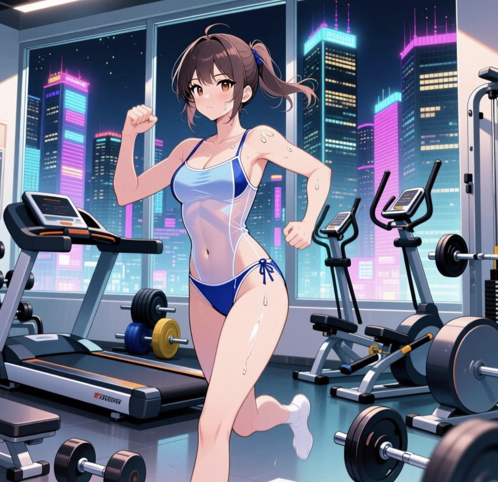 二次元妹子的超薄泳衣内衣连体衣马甲线_2