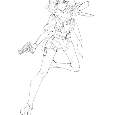 三角洲行动麦晓雯裸妆皮肤二创二次元手稿