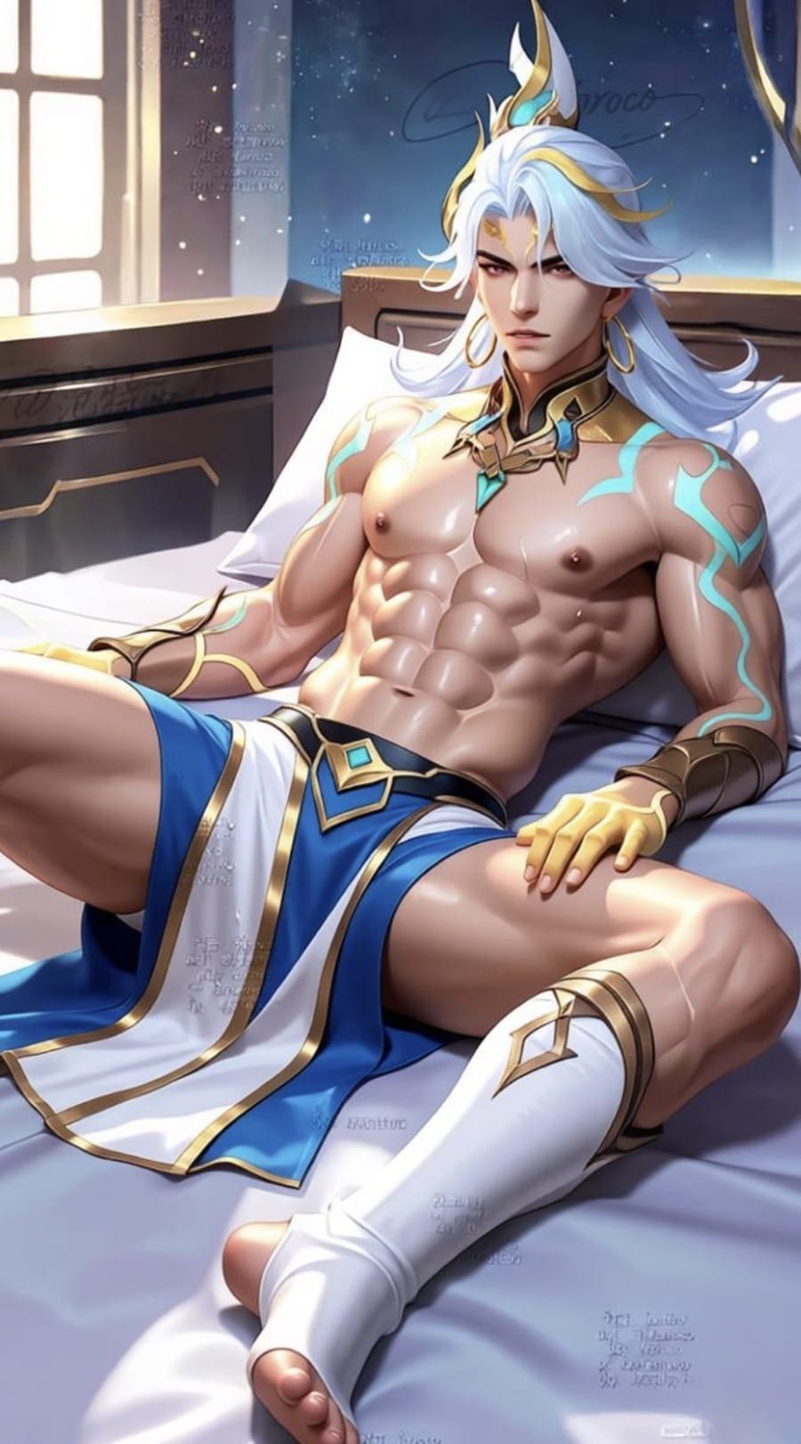 王者荣耀男英雄后羿穿三角裤和白袜子二次元图片_1