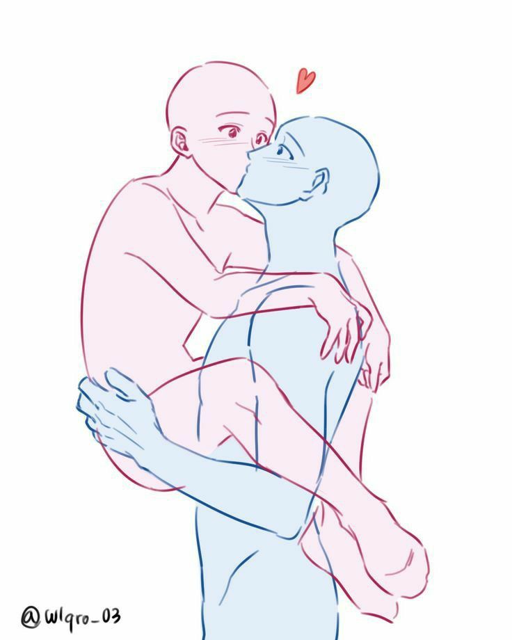 公主抱亲昵张力两人插画姿势图片大全_3