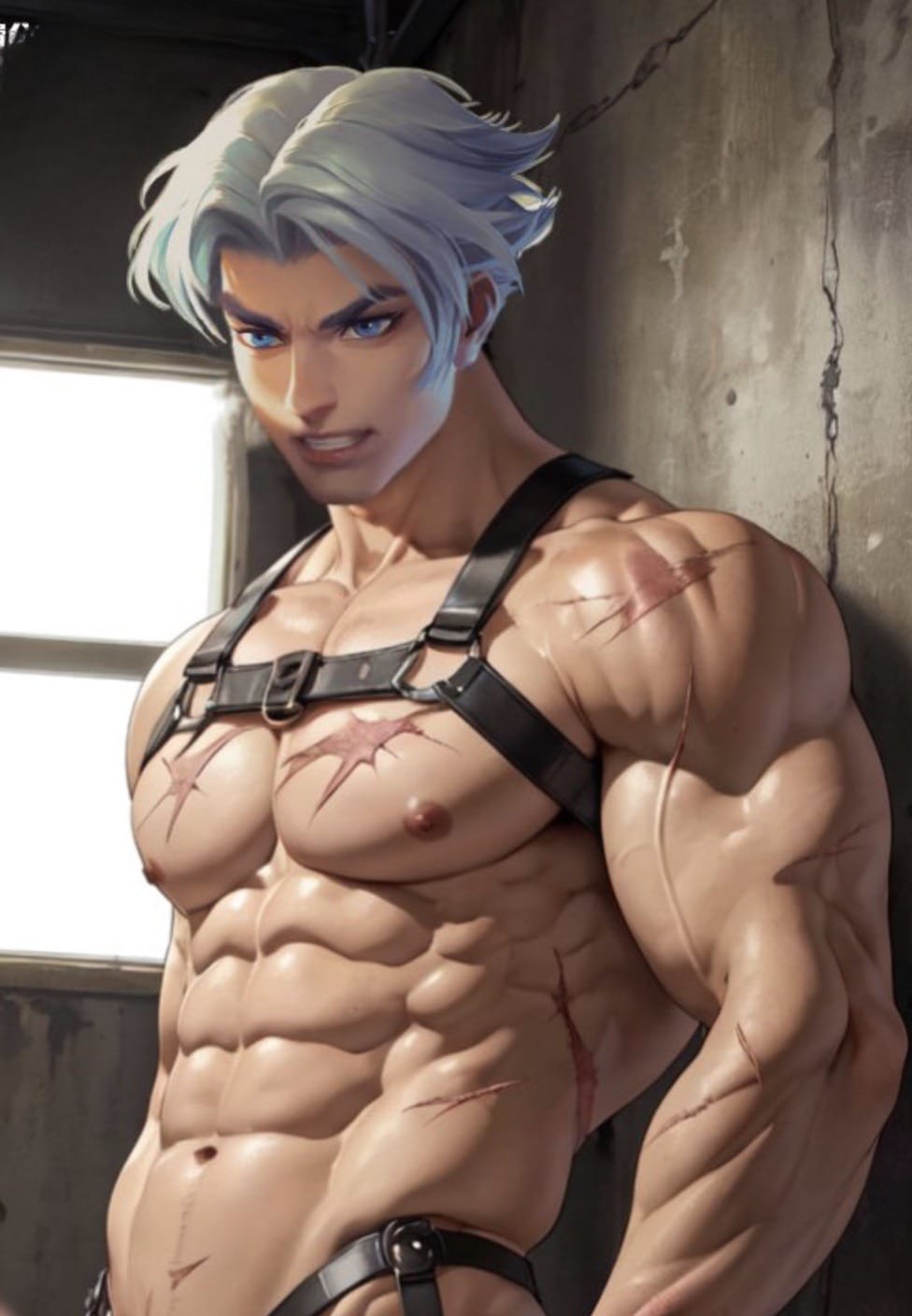 王者荣耀男英雄达摩的腹肌大包图片二次元_2