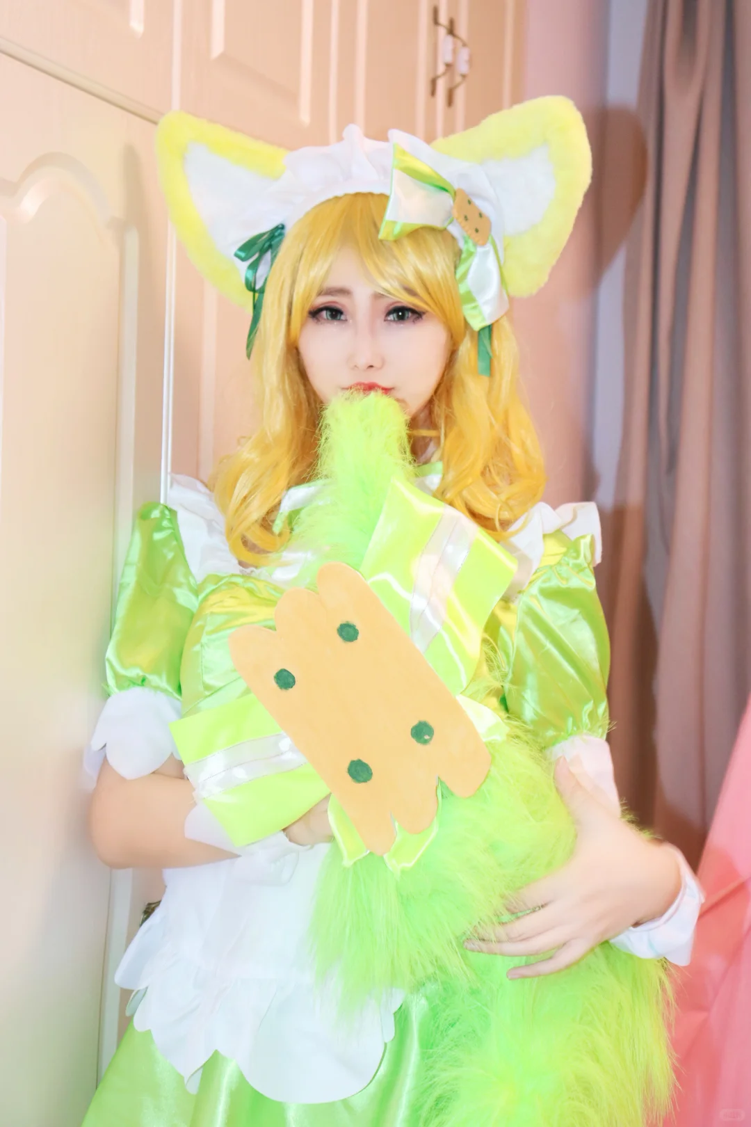 图片演示真人 cos妲己jk式开裆连体衣怎么穿_8