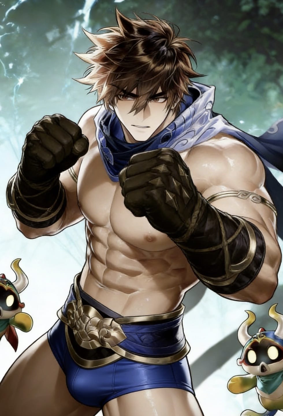 王者男英雄澜腹肌只穿三角裤二次元图片_4