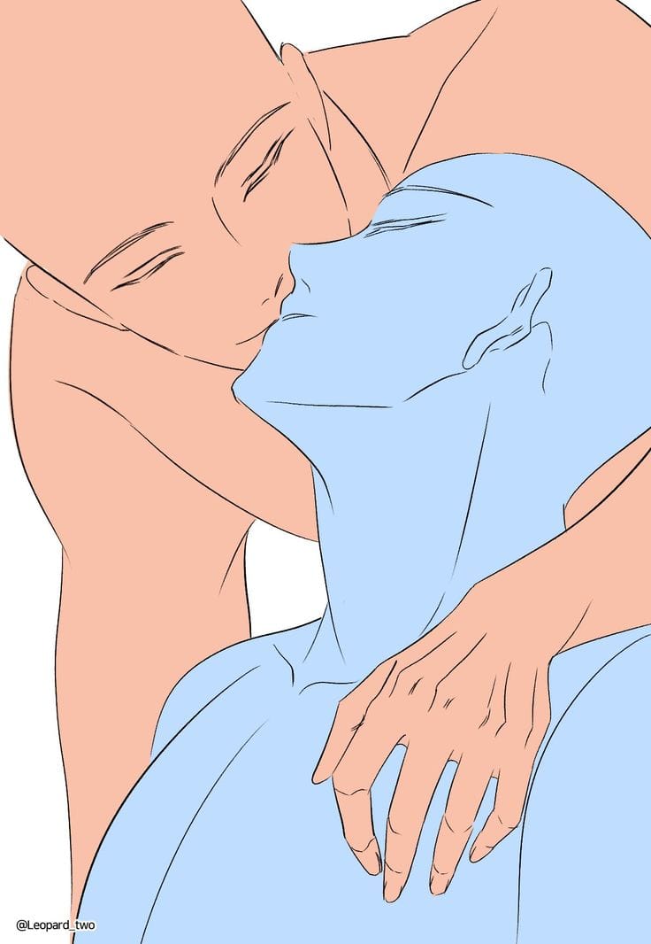 人互动人体结构参考图,两人插画姿势图片大全_2