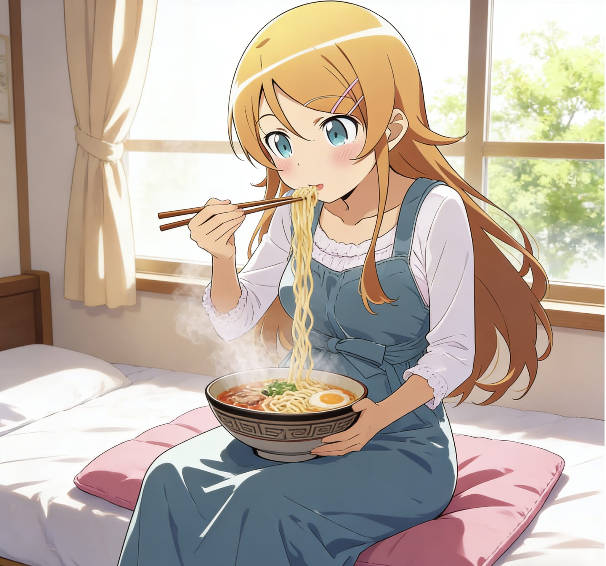 干吃播的二次元美女被强制喂食变大肚子_3