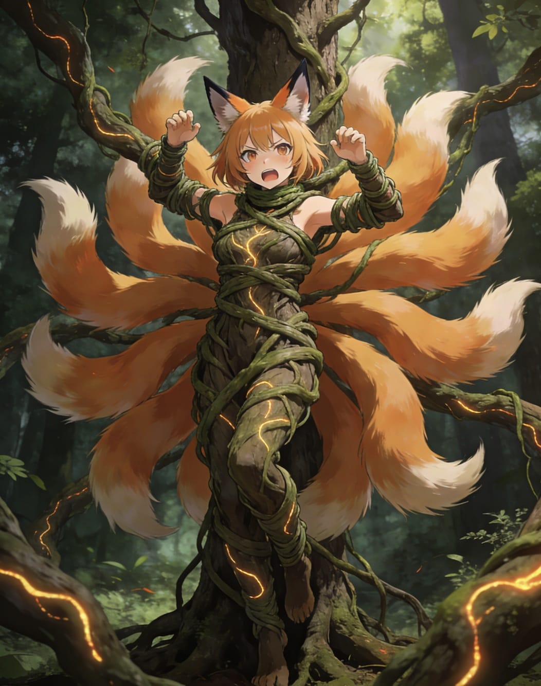 二次元狐狸娘束手束脚束全身图片_2