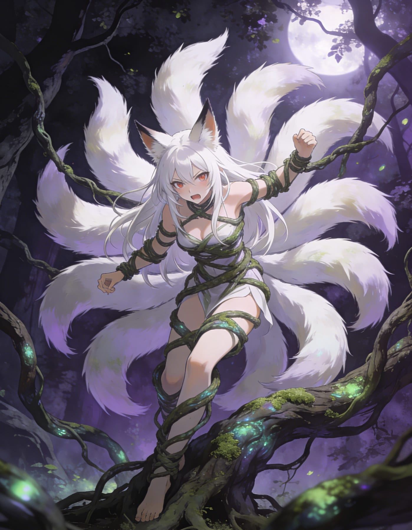 二次元狐狸娘束手束脚束全身图片_3