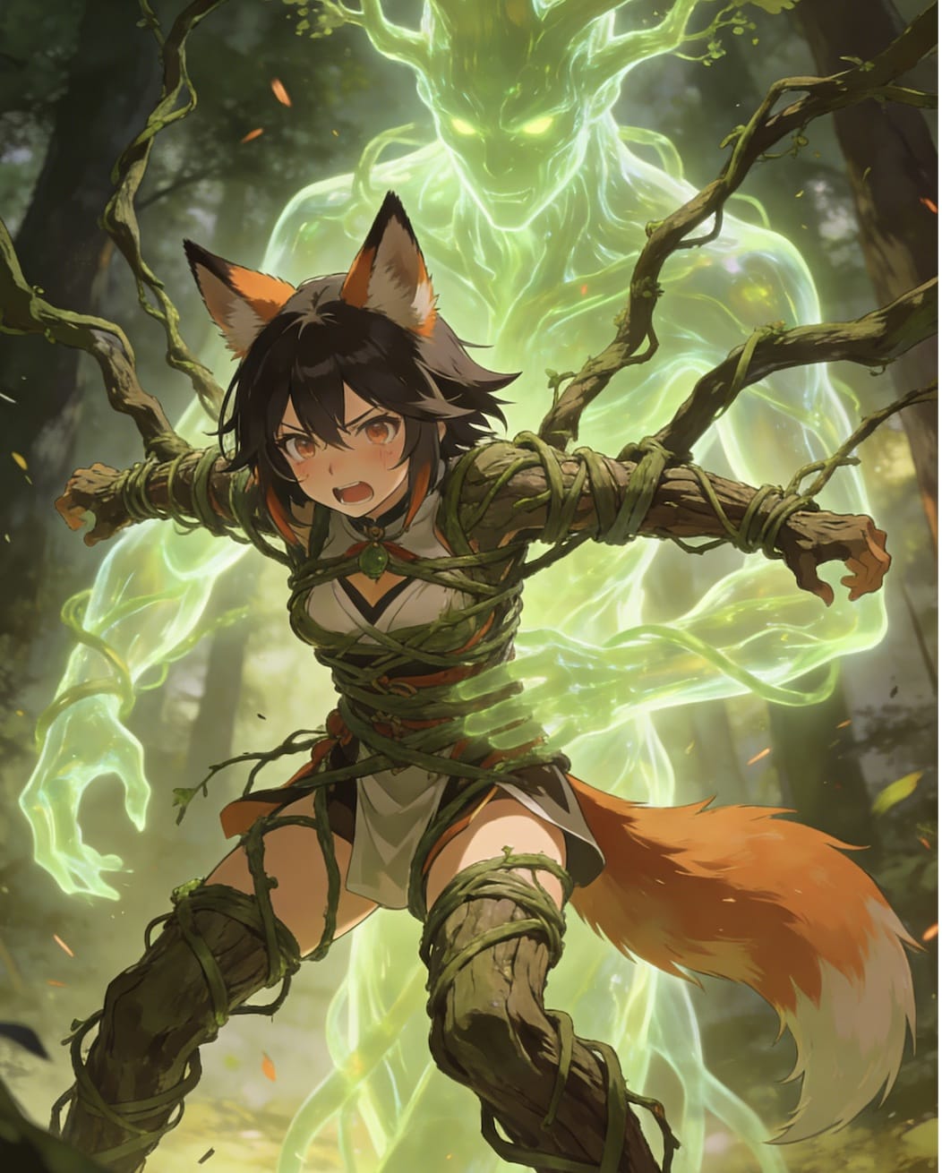 二次元狐狸娘束手束脚束全身图片_4