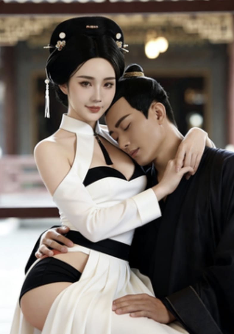 男人的头依偎在女人胸前图片,为啥女人喜欢把奶头往里按呢？_3