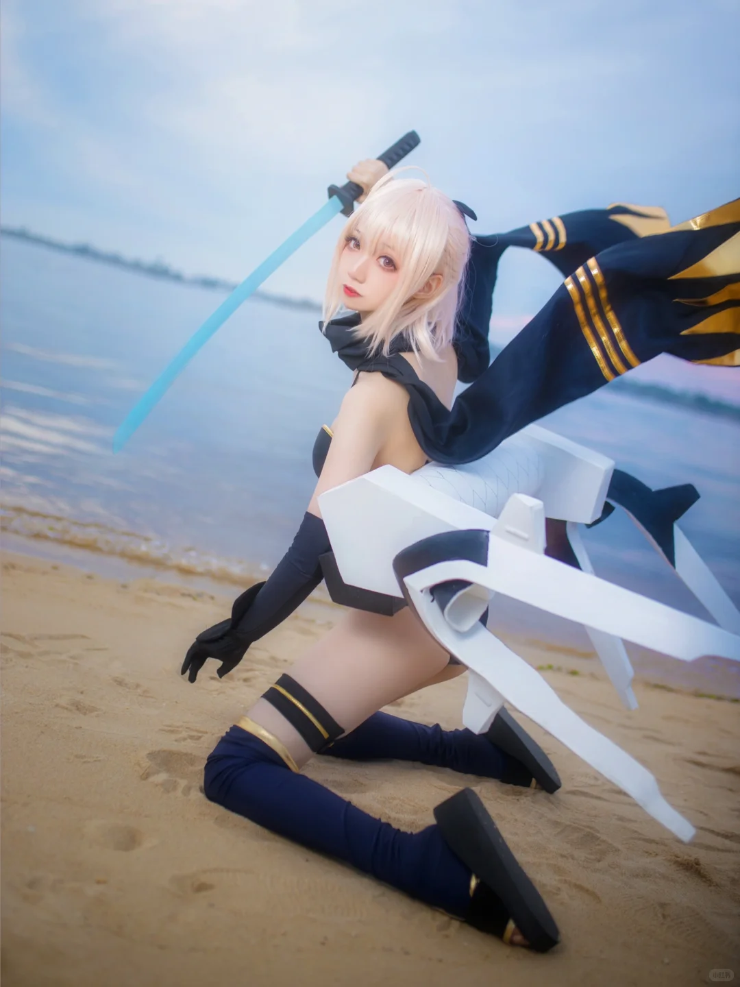 Fate/Grand Order冲田总司泳装 / 水着形态小野寺地瓜 Cosplay 作品_1