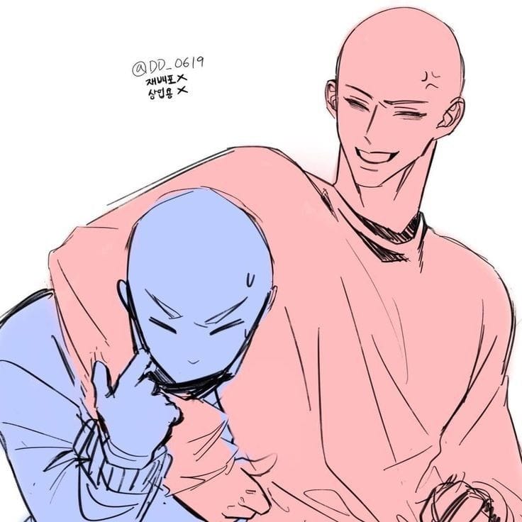 人互动人体结构参考图,两人插画姿势图片大全_8