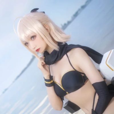 Fate/Grand Order冲田总司泳装 / 水着形态小野寺地瓜 Cosplay 作品