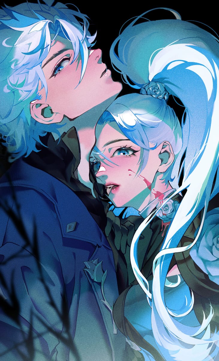 花木兰被兰陵王紧紧拥抱二次元图片，花木兰被兰陵王挤扔的动漫_1