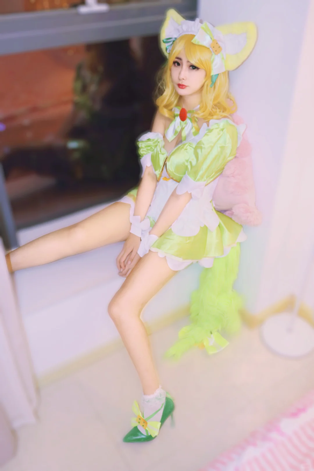 图片演示真人 cos妲己jk式开裆连体衣怎么穿_5