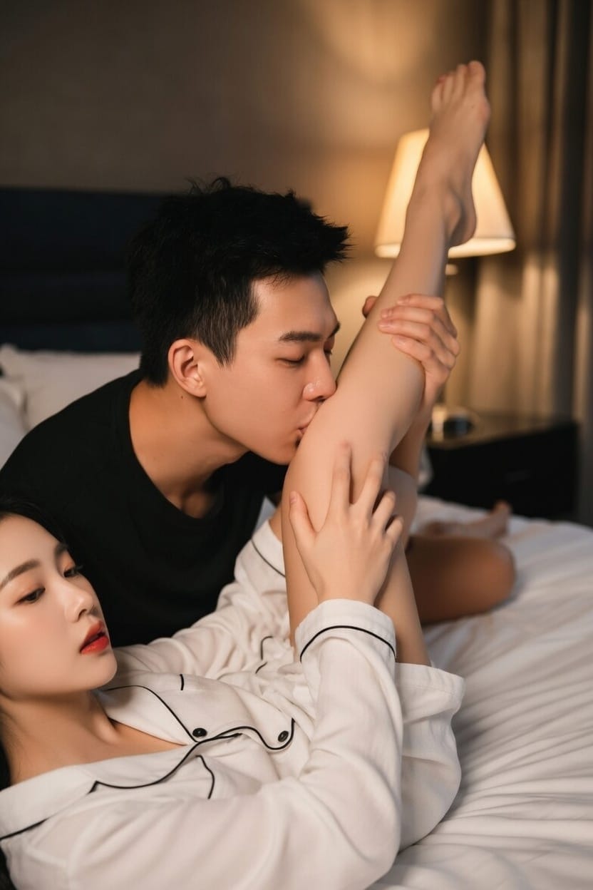 男朋友亲女朋友的腿图片,两腿间的肉瓣被吸得肿了_1