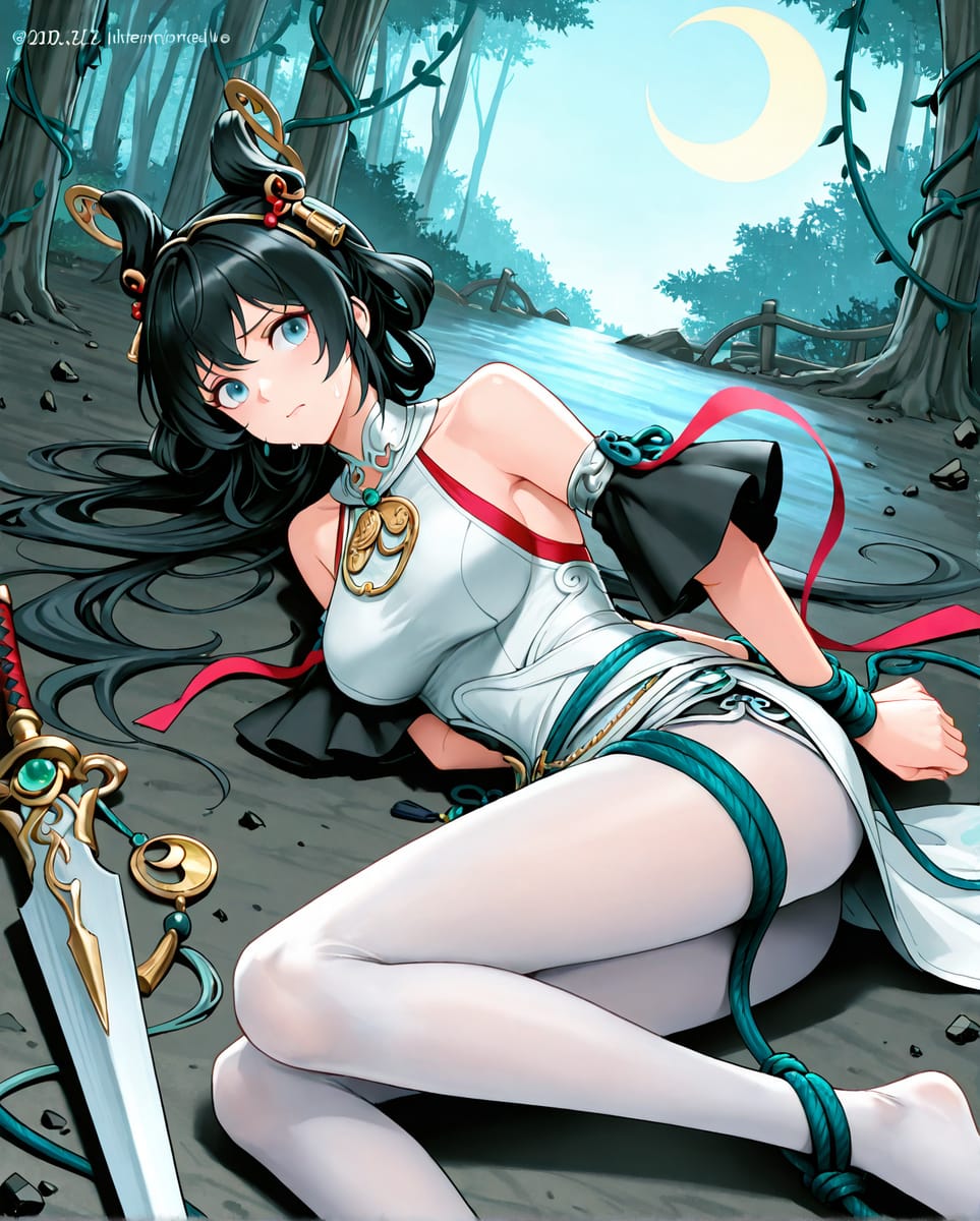 《王者荣耀》公孙离离恨烟二次元二创白丝捆绑束缚_6