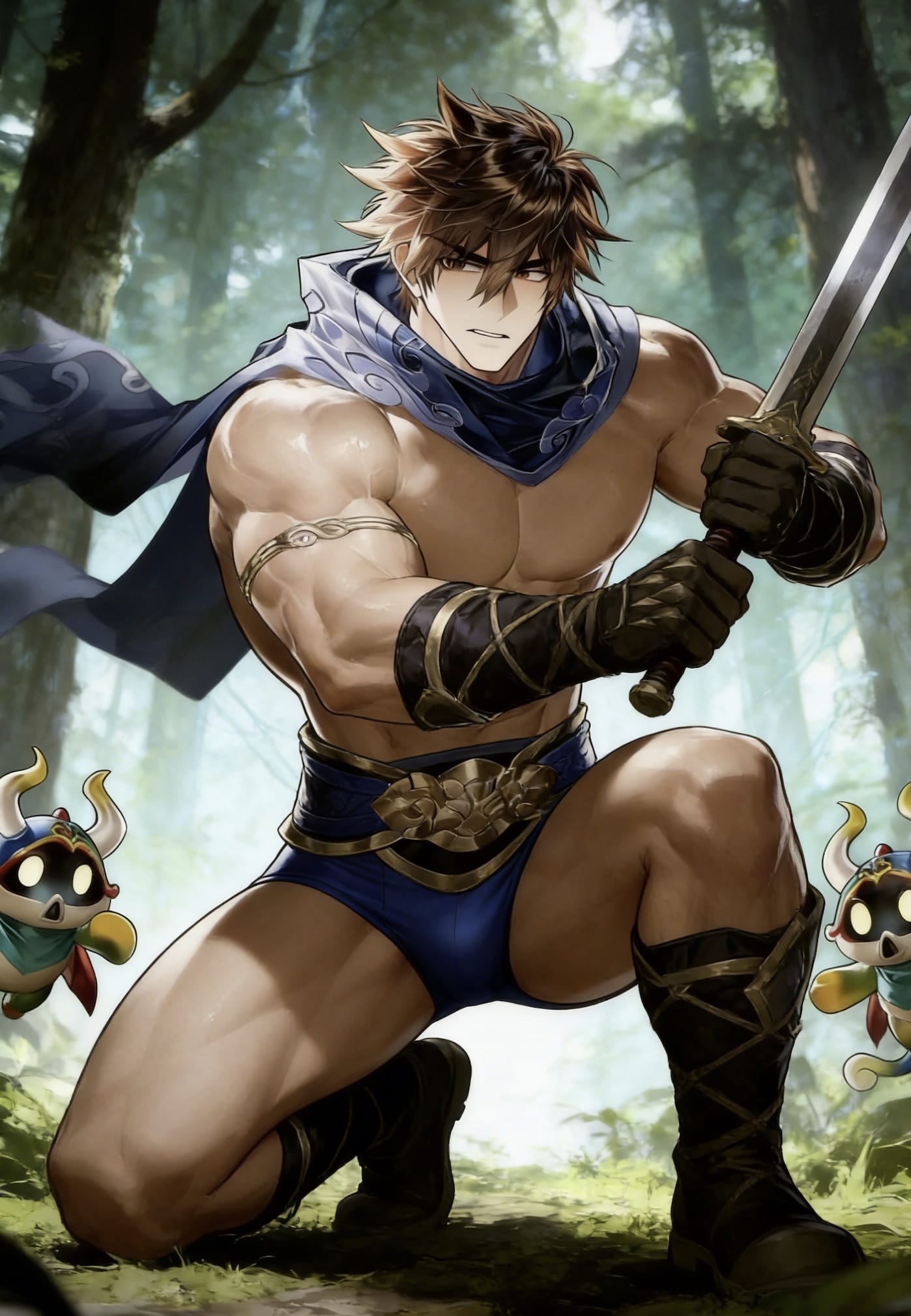 王者男英雄澜腹肌只穿三角裤二次元图片_2