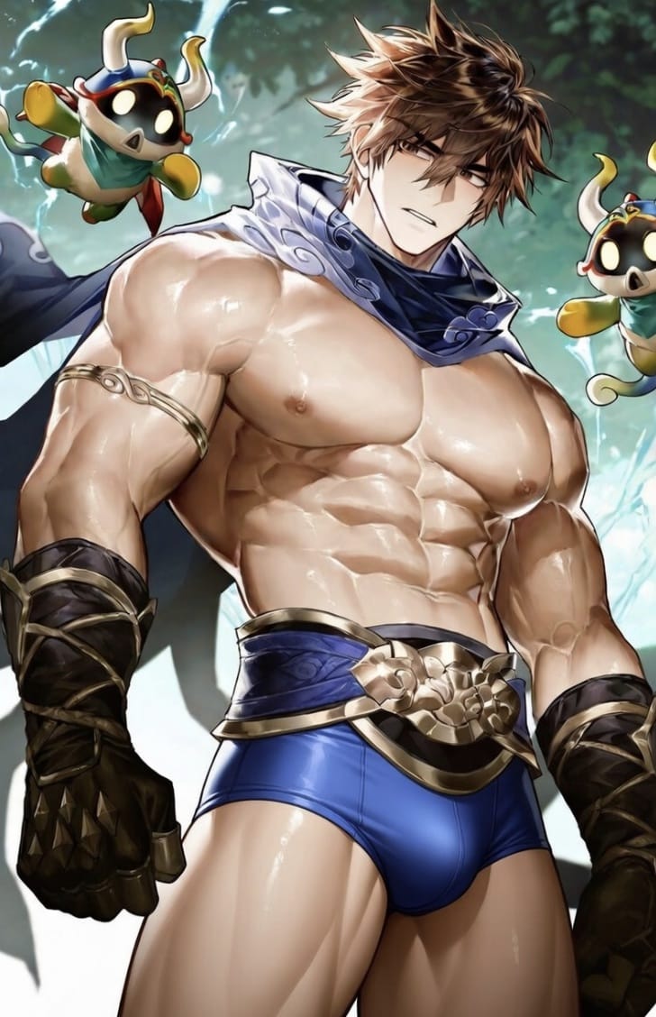 王者男英雄澜腹肌只穿三角裤二次元图片_1