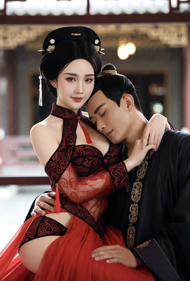 男人的头依偎在女人胸前图片,为啥女人喜欢把奶头往里按呢？_1