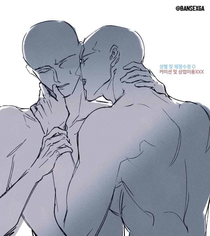 人互动人体结构参考图,两人插画姿势图片大全_3