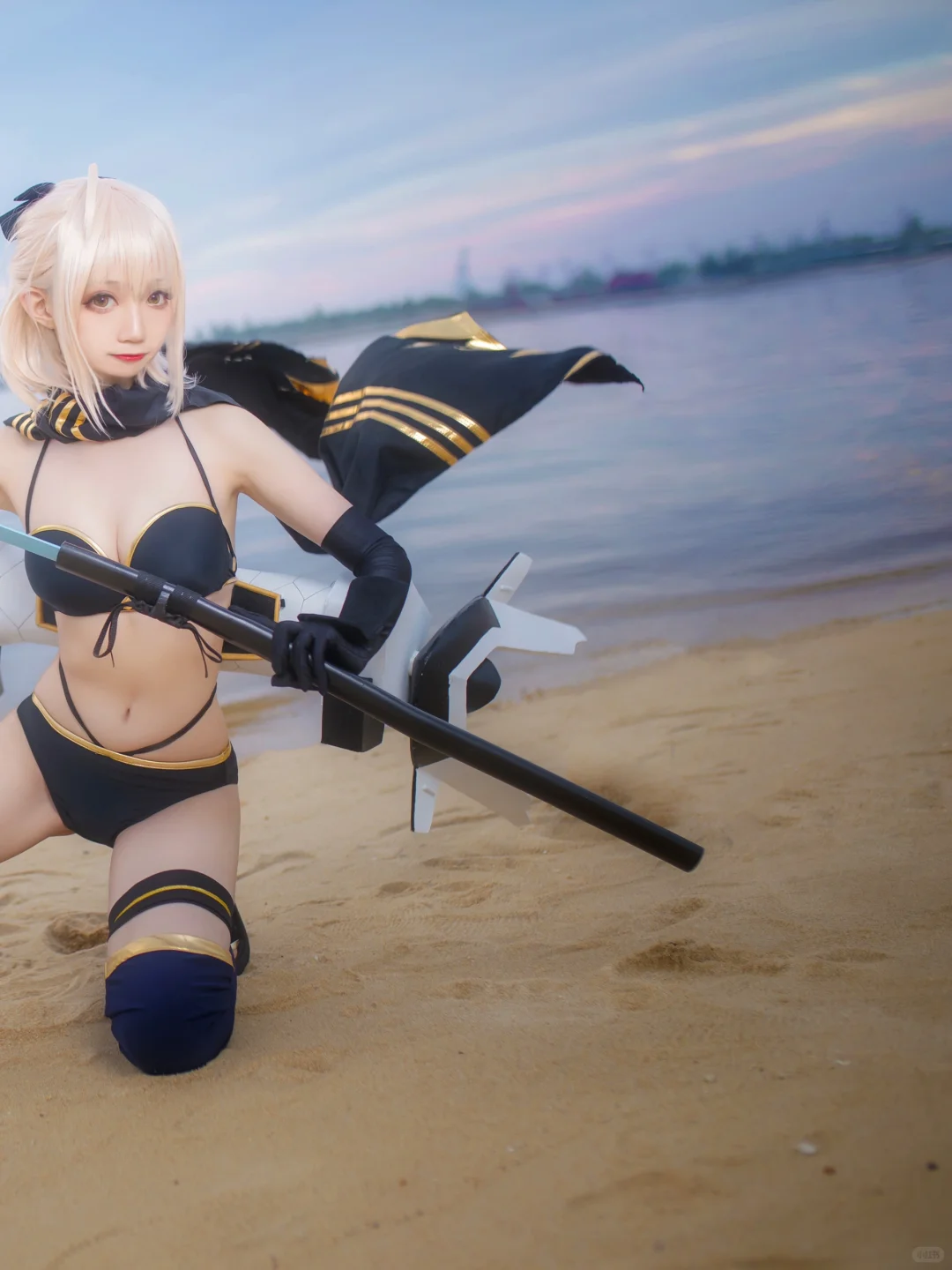 Fate/Grand Order冲田总司泳装 / 水着形态小野寺地瓜 Cosplay 作品_2