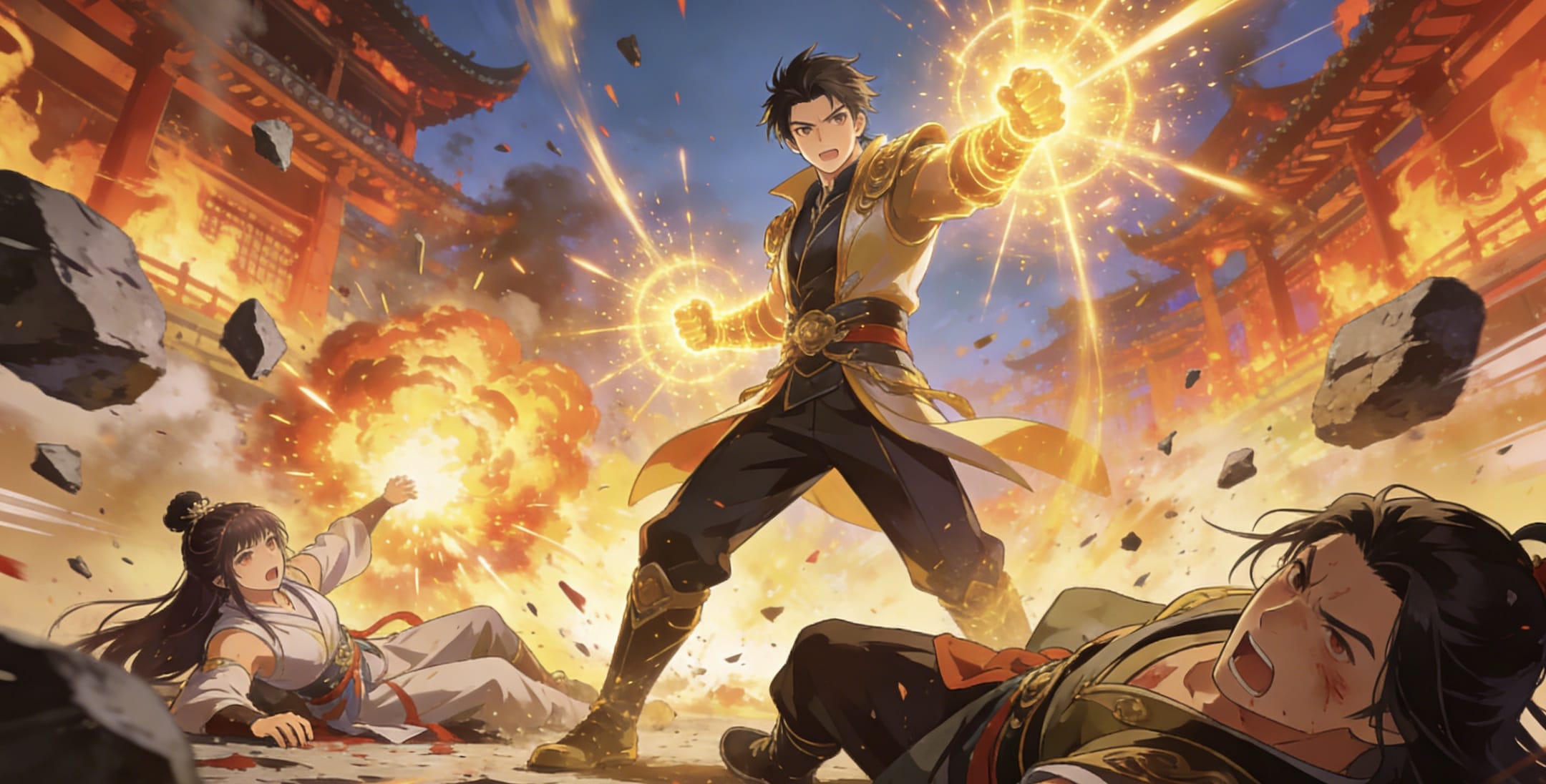 《叶辰萧初然》叶辰打败吴飞燕孟长生现场二创图片_2