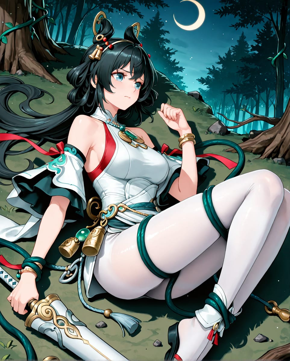 《王者荣耀》公孙离离恨烟二次元二创白丝捆绑束缚_3