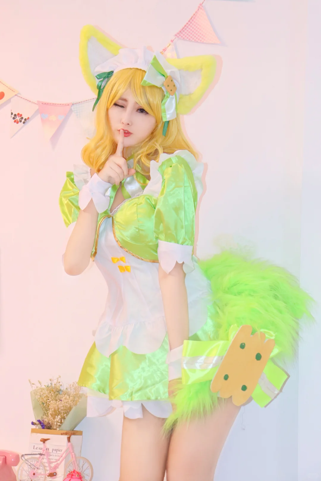 图片演示真人 cos妲己jk式开裆连体衣怎么穿_6