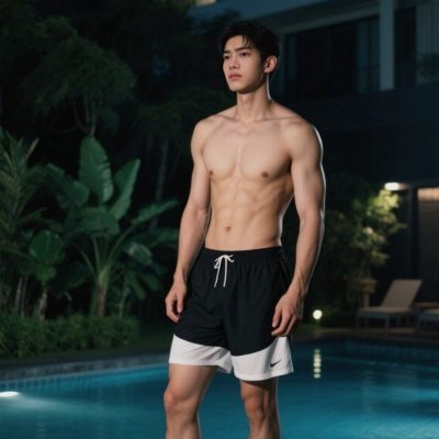 完美对象高颜值身高180帅哥腹肌照片