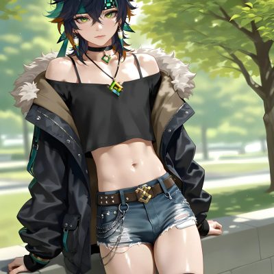 同人二创原神基尼奇腹肌大包图片