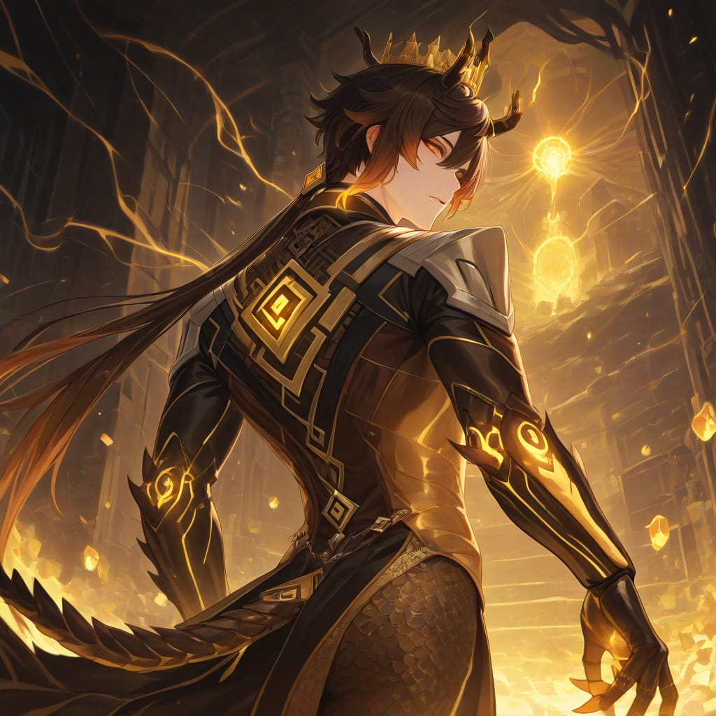 同人二创原神钟离黑化嵌合蚁二次元图片_2