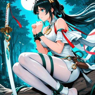 《王者荣耀》公孙离离恨烟二次元二创白丝捆绑束缚