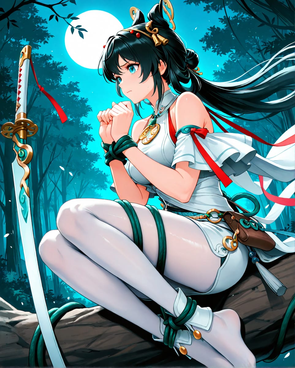 《王者荣耀》公孙离离恨烟二次元二创白丝捆绑束缚_2