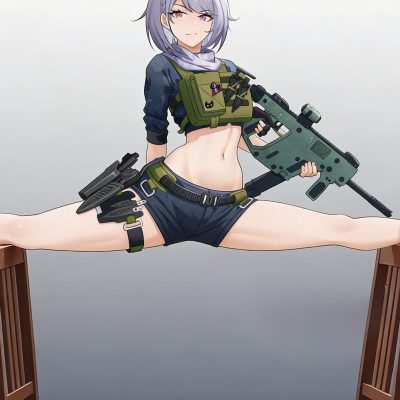 麦晓雯同人二创三角洲骇爪抬腿一字马图片二次元