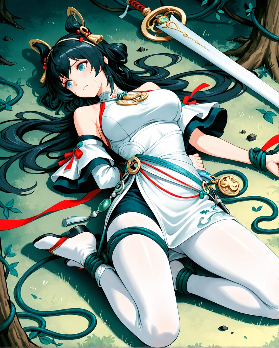 《王者荣耀》公孙离离恨烟二次元二创白丝捆绑束缚_1