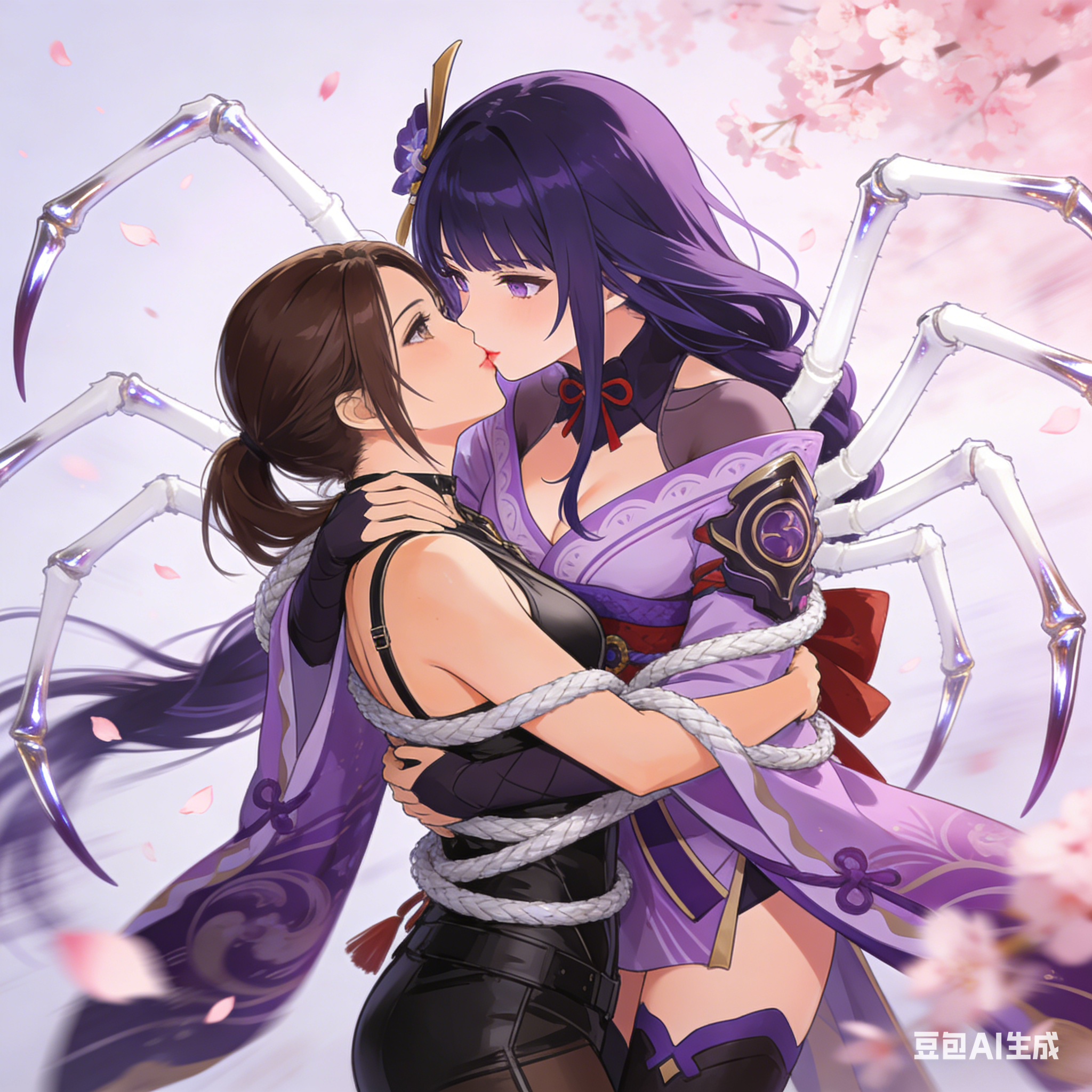 生化危机被八重神子蜘蛛抱着吻二次元图片_2