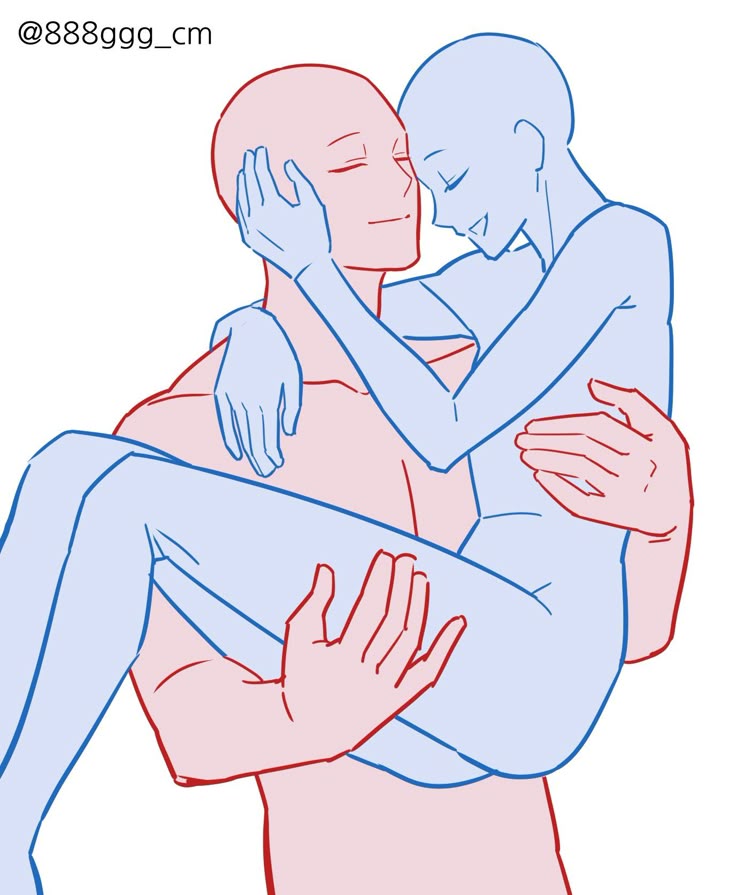 公主抱亲昵张力两人插画姿势图片大全_4