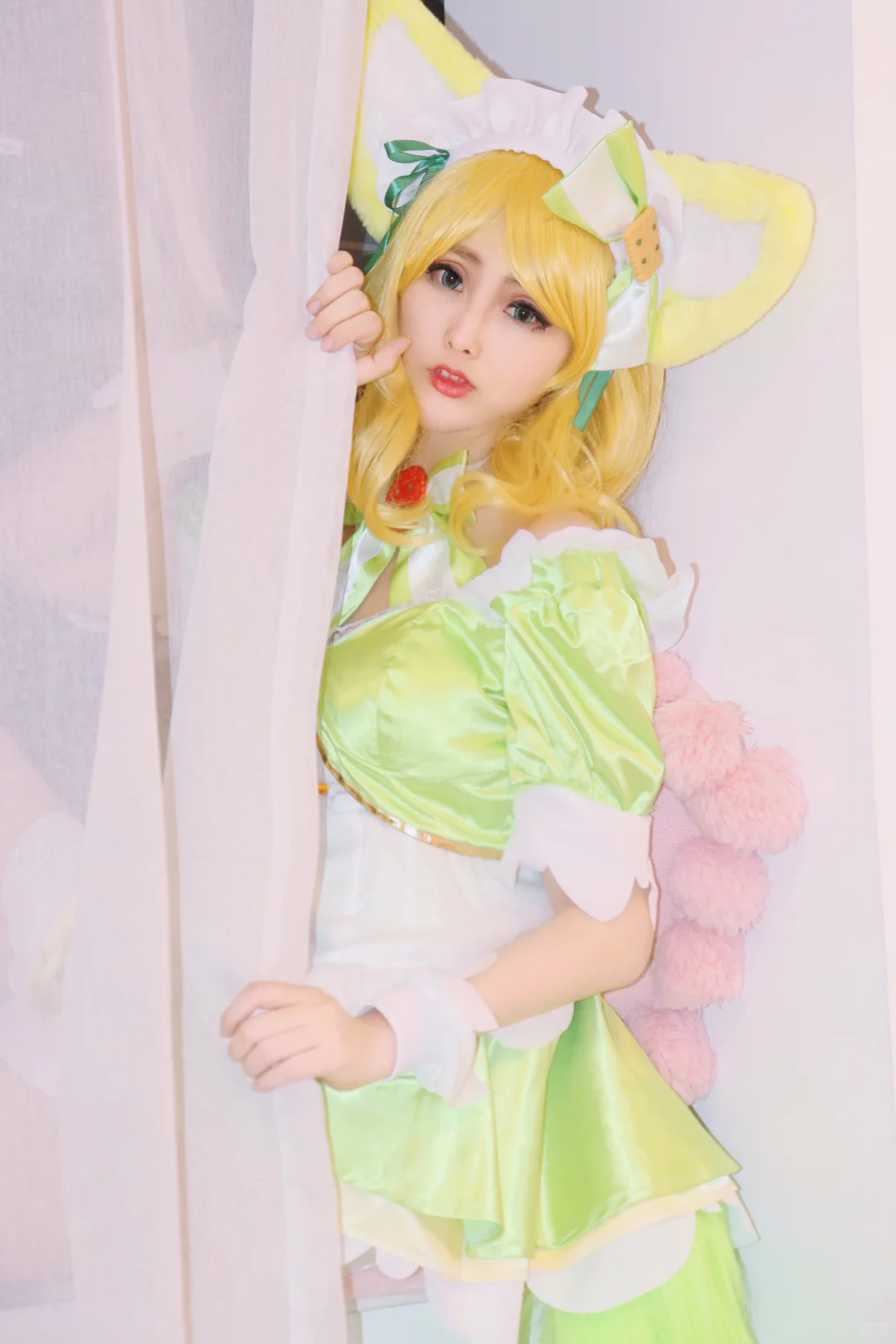 图片演示真人 cos妲己jk式开裆连体衣怎么穿_3