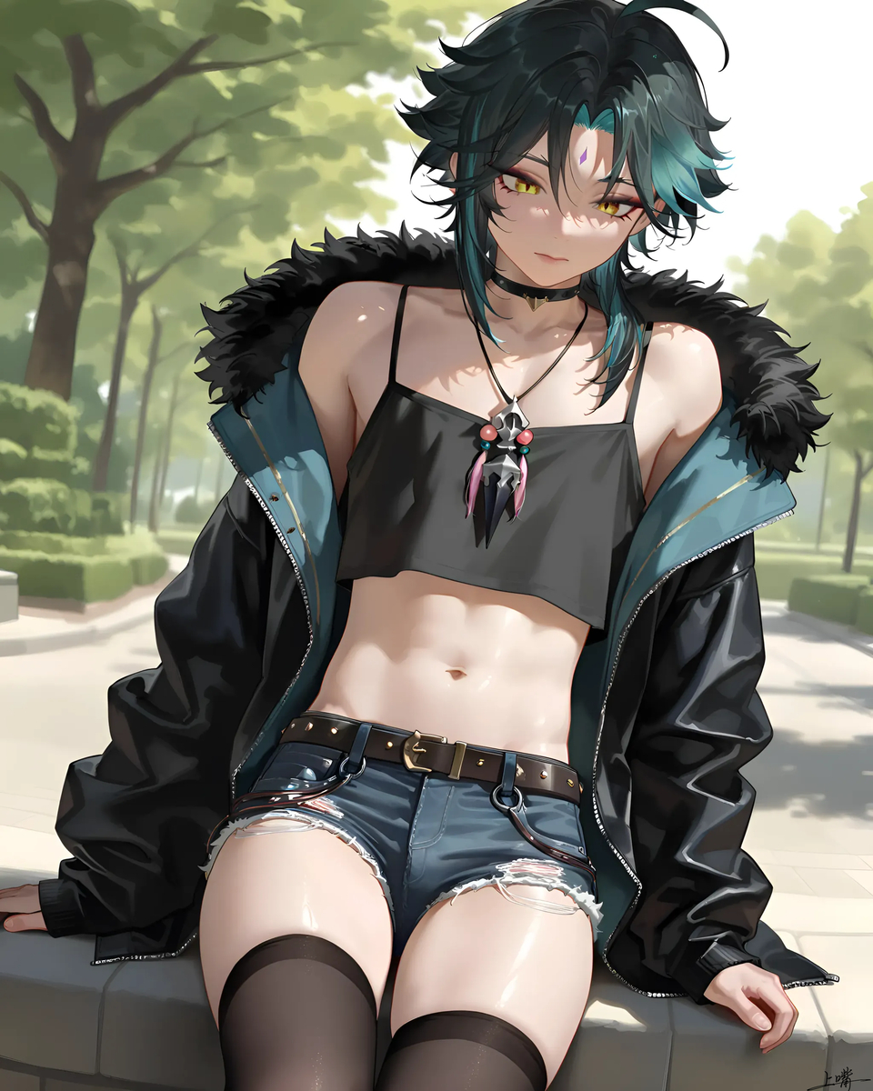 同人二创原神基尼奇腹肌大包图片_2