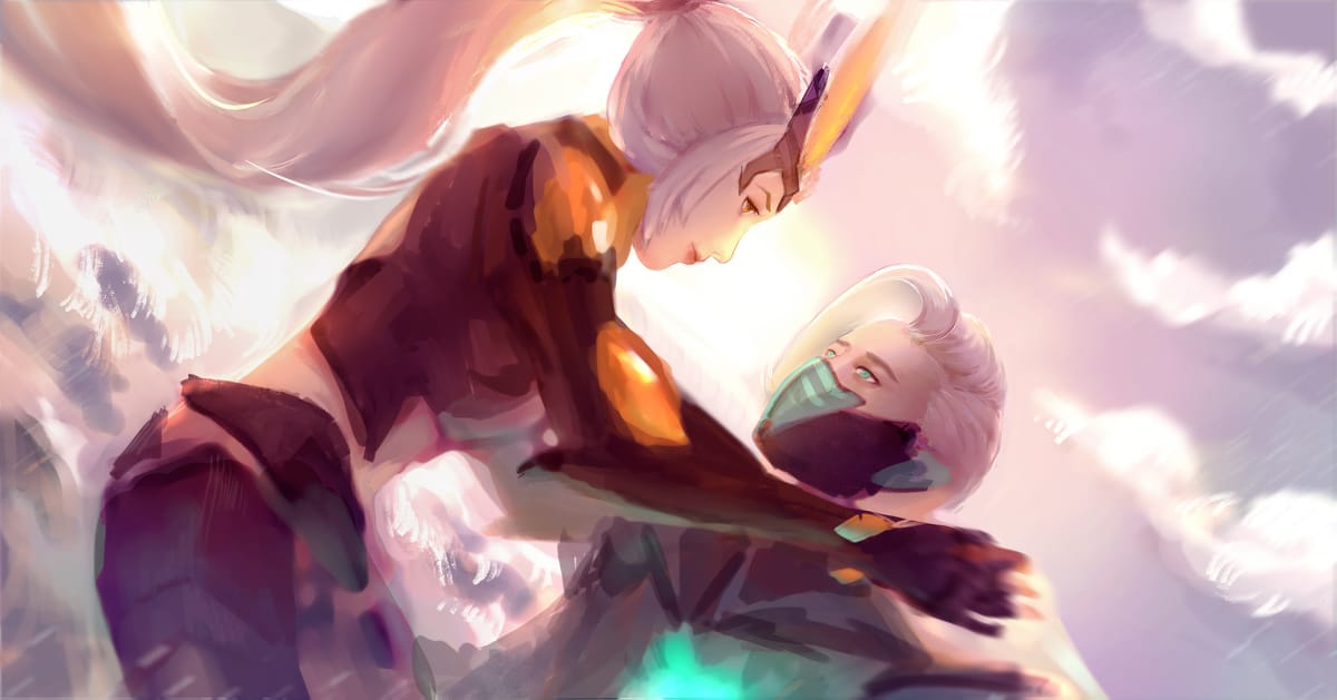 花木兰被兰陵王紧紧拥抱二次元图片，花木兰被兰陵王挤扔的动漫_2