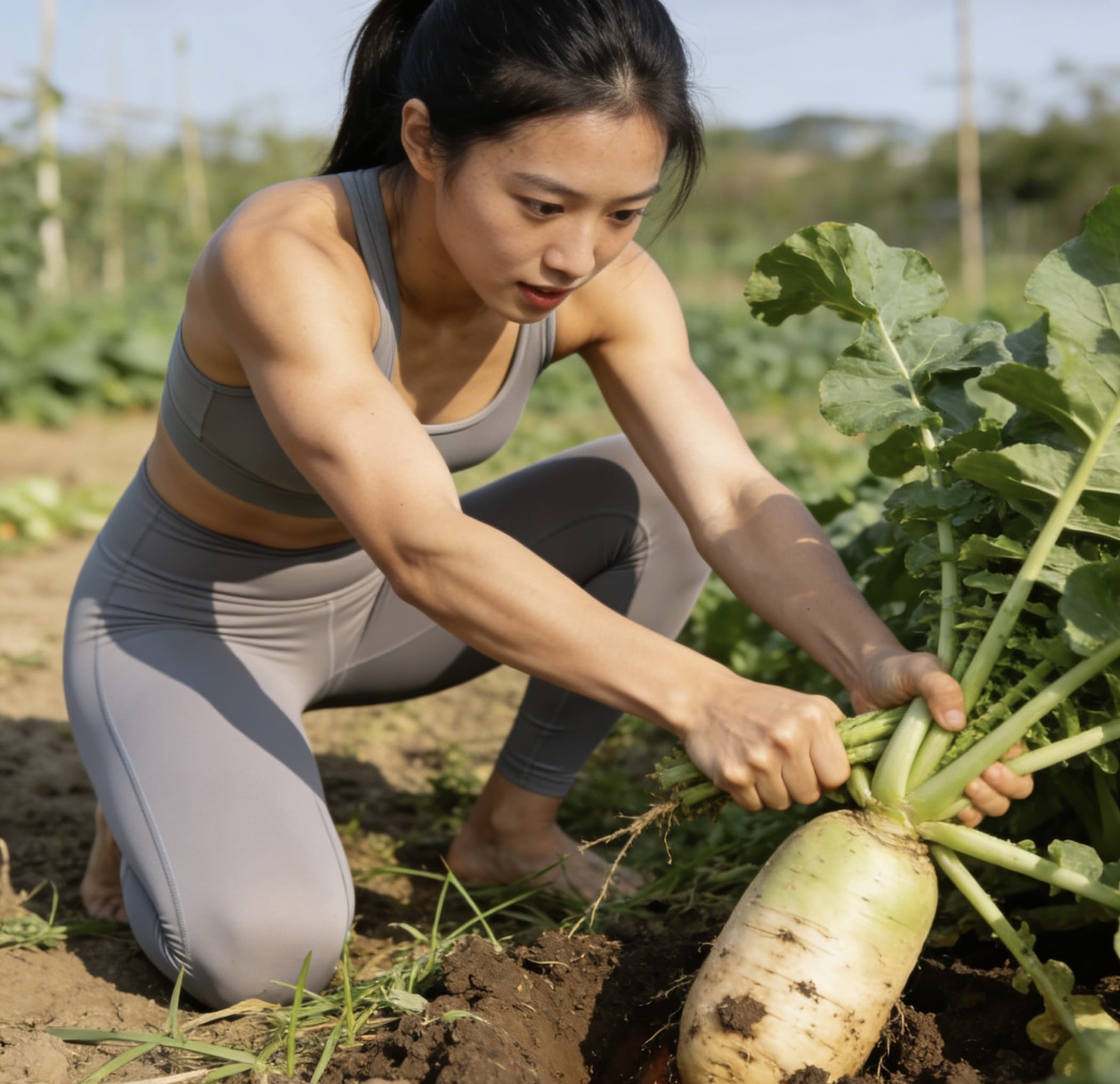 16岁初中生拔萝卜累坏了恢复体力图片_1